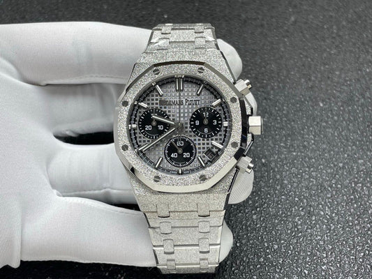 Audemars Piguet Royal Oak Chronograph 41 Frosted White Gold - Grey Dial