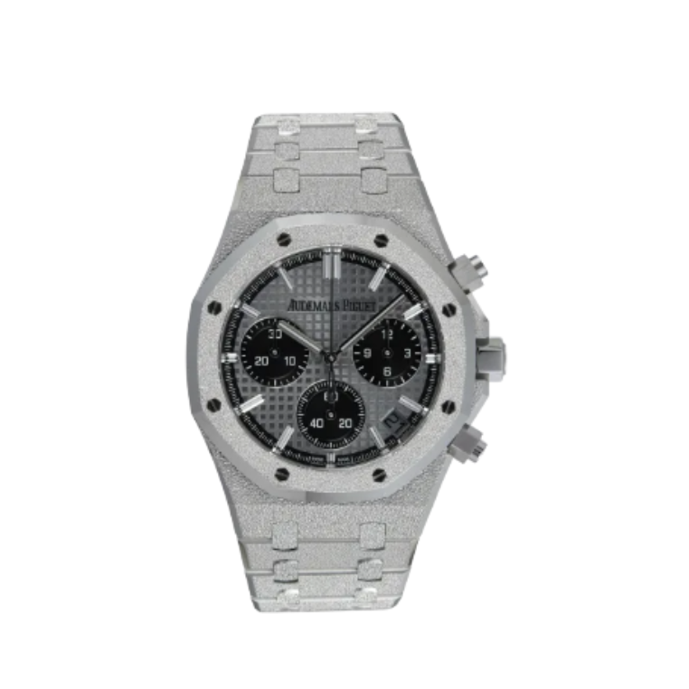 Audemars Piguet Royal Oak Chronograph 41 Frosted White Gold - Grey Dial