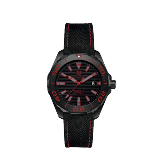 Tag Heuer Aquaracer Caliber 5 Black Dial Black Nylon Strap