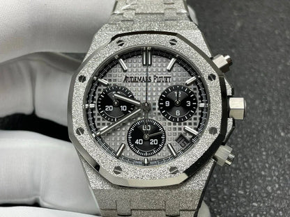 Audemars Piguet Royal Oak Chronograph 41 Frosted White Gold - Grey Dial