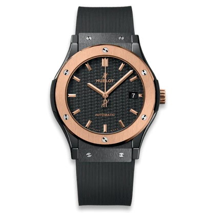 Hublot Classic Fusion Ceramic Carbon Dial King Gold JJZ 42mm Base