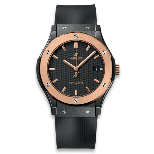 Hublot Classic Fusion Ceramic Carbon Dial King Gold JJZ 42mm Base