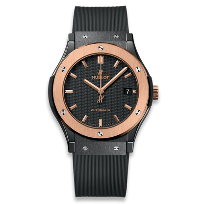 Hublot Classic Fusion Ceramic Carbon Dial King Gold JJZ 42mm Base