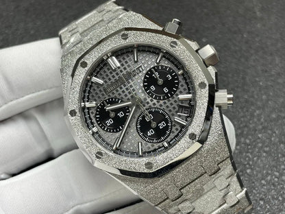Audemars Piguet Royal Oak Chronograph 41 Frosted White Gold - Grey Dial