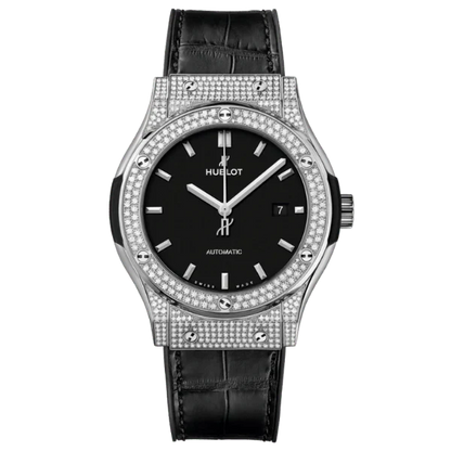 Hublot Classic Fusion Diamonds Moissanite Pave 38mm Black Dial