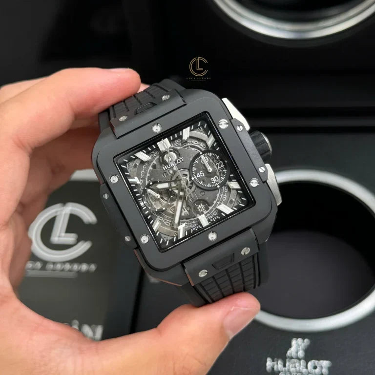 Hublot Square Bang Unico 821.CI.0170.RX 821CI0170RX 42mm Black Dial Ceramic