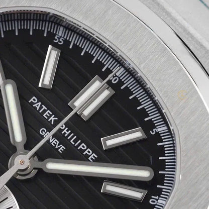 Patek Philippe Nautilus Chronograph 5980/1A-014 40.5mm Black Dial with Leather Strap