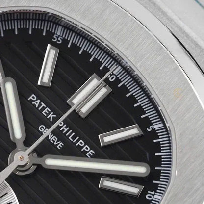 Patek Philippe Nautilus Chronograph 5980/1A-014 40.5mm Black Dial with Leather Strap